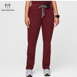 Figs Yola Skinny Burgundy Scrub Pants for Women (Size XXS/P)